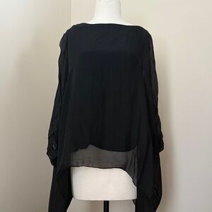 Nati Boutique Women's Black Italia Silk Blouse Size 0S
